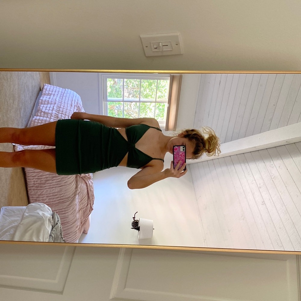 Forest Green Cut Out Dress